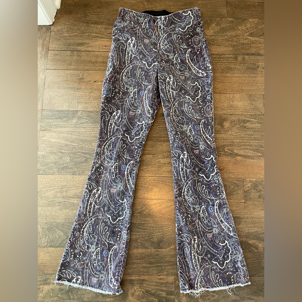 Knox Rose Paisley Corduroy Pull On Flares Size 2